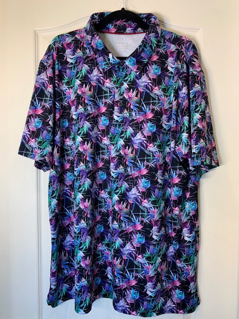 Maelreg Performance Polo 2XL | Tropical Bird of Paradise Golf Shirt Travel